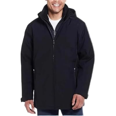 Weatherproof Mens Ultra Tech Removable Fleece Lined Hood Jacket (Black,Medium)
