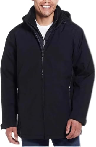 Weatherproof Men’s Ultra Tech Removable Fleece Lined Hood Jacket (Black,Medium)