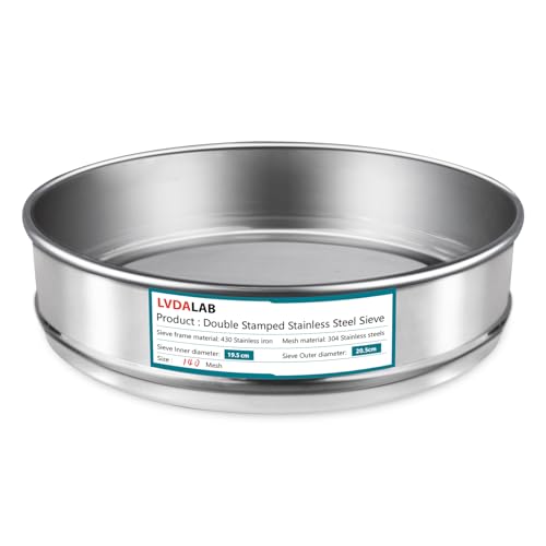 LVDALAB 304 Stainless Steel Mesh Lab Sieve, 140 Mesh (0.106mm) Aperture Test Sieve, 7.9Inch(20cm) Diameter Economy Standard Analysis Sample Test Sieves for Industrial Laboratory Homes