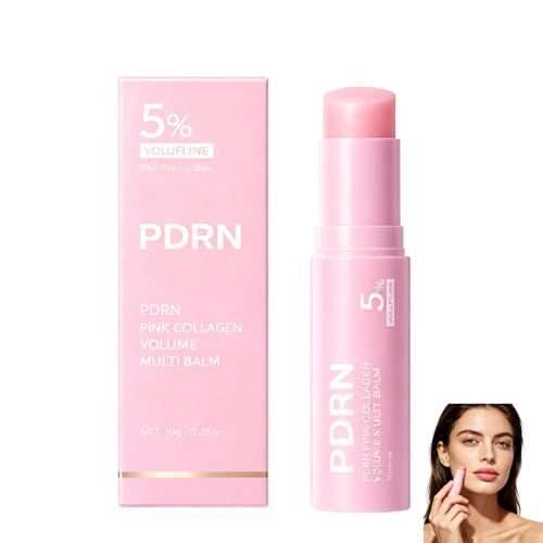 Flexyony PDRN Pink Volufiline Collagen Multi Balm Stick Collagen Plumping Firming Anti-Wrinkle Hydrating Care for Eyes Lips Face Neck (1 Pcs)