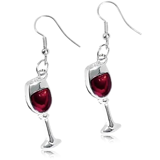 PNPGDYKR Pendientes de aleación esmaltados para el día de San Valentín, con forma de botella de vino tinto romántico, joyas para mujeres y amantes Regalo de Acción de Gracias | Ya disponible en tu tienda friki favorita! En mundofriki.es!