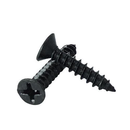 100pcs M1.6 Cross Socket Countersunk Head self-Tapping Screw Flat tip self-Attack Phillips Bolt Black Carbon Steel 4mm-6mm L - (Dimensions: M1.6x6mm)