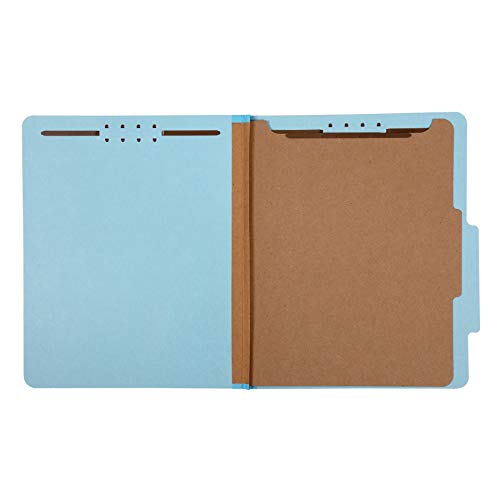Amazon Basics Classification Folder- 100% Recycled, 1 Divider, 2" Embedded, Letter, Light Blue, 10 Count Per Box #TOP2