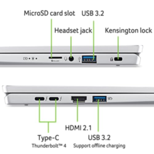 Image of Acer Swift Go 14 Intel Evo Edition Laptop | 14 inch OLED WQXGA+ 2880x1800 Display | Unlock AI Experiences | Intel Core Ultra 5 processor 125H | Intel ARC | 8GB LPDDR5 | 512GB SSD | WiFi 6E | SFG14-73-58EP