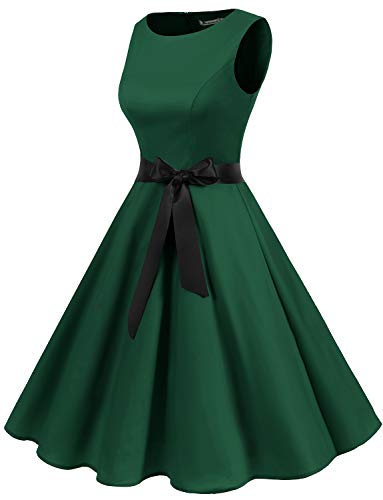 Image of Gardenwed Women's Vintage Dress Sleeveless Cocktail 1950s Dresses Retro Tea Party Swing