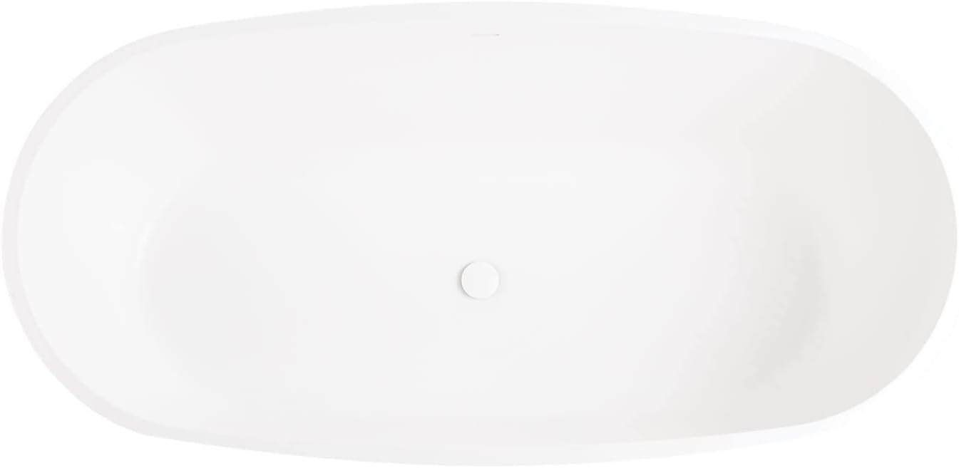 Signature Hardware 447010 Ocala 59" Free Standing Solid Surface Soaking Tub with Integrated Drain and Overflow