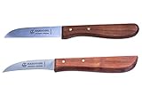 Marsvogel - Duo Pack Gemüsemesser Set - gemischte Klinge - Griffe aus Kirschbaum Holz - Made in Solingen