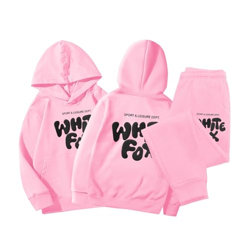 Girls Boys 2 Piece Tracksuit Full Set white fox sweatshirt white fox clothes white fox for kids whitefox kids hoodie boys tracksuit 10-11 years old girls' activewear girls clothes 8-9 years