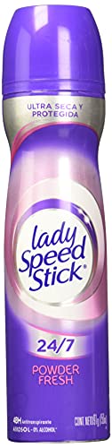 Talcos Y Desodorantes, Drugstore Antitranspirante Lady Speed Stick 24/7 Powder Fresh Aerosol 91 G