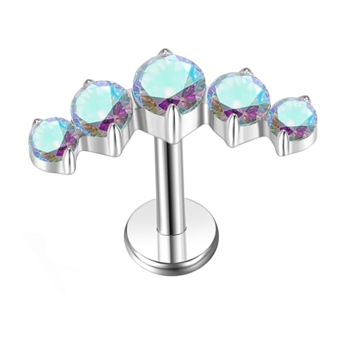 G23 Titanium Flat Back Earrings Studs 18g 16g F136 Implant Grade Titanium Labrets Press Fit Threadless Push In Dainty Cartilage Helix Conch Lobe Lip Tragus Piercing Jewelry