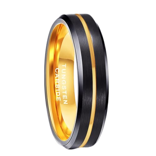 Bague mariage homme tungstène bicolore or noir chic au quotidien taille 59
