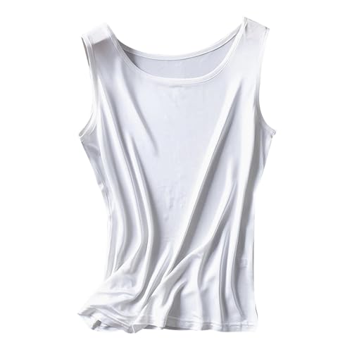 Silk Women's Vest-Soft Mulberry Silk Double-Sided Knit Tank Top,Round Neck