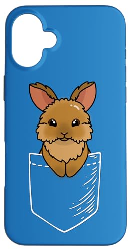 Funny Kids Girls Womens Kawaii Pocket Lionhead Rabbit Lover �X�}�z�P�[�X iPhone 16 Plus �p