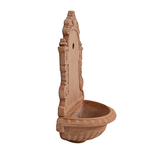 Biscottini Wandbrunnen für den Außenbereich, 64 x 24 x 41 cm, Gartenbrunnen aus Toskana, Wandbrunnen für den Außenbereich, hergestellt in Italien