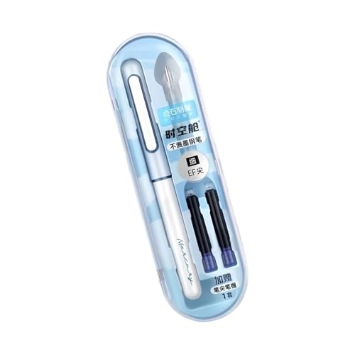 人間工学に基づいたグリップ噴水ペンと2インクカートリッジセットEFヒントの初心者学生大人の手書き練習ノート