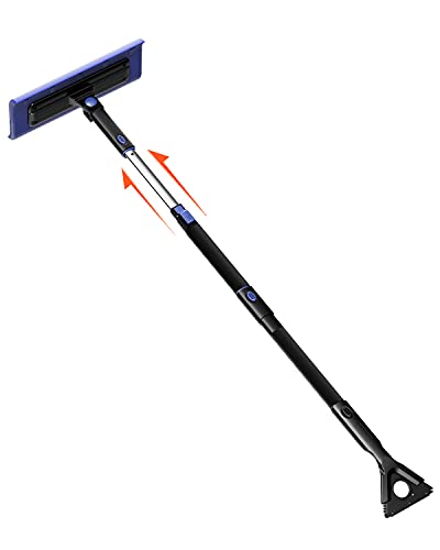 JOYTUTUS 47 Snow Broom and Ice Scraper Extendable Foam Car Snow Brush, Scratch Free, Foam Grip, Auto Window Windshield Snow Removal Brush for Car, SUV, Truck(Black)