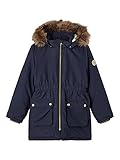  NAME IT Mädchen Winter-Mantel Gr.128-164 Parka Winterjacke dunkelblau neu!, Größe:164