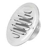 PATIKIL Soffit Vents 2.8 Inch, Stainless Steel Louvered Grille Cover Vent Flat Ducting Air Vent with Screen Mesh for HVAC Home Bathroom Office Ventilation