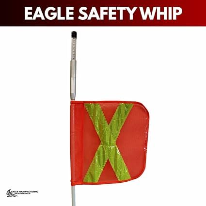 Eagle Manufacturing Safety Whip Premium White Shaft, Steady on LED Quick Disconnect Comes with Side Mount Bracket (White, 8 Foot Quick Disconnect)