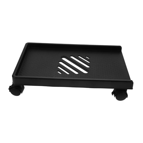 Soporte móvil para CPU SEWACC resistente con ruedas, soporte ajustable para torre de computadora para uso en piso, elevador de plástico con ruedas con bloqueo para escritorio miniatura 1