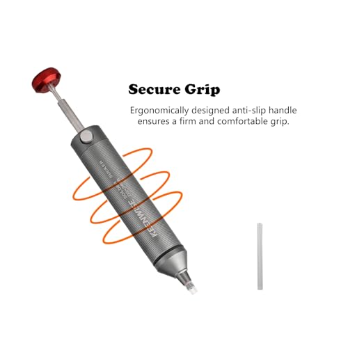 Image of High Suction Aluminum Solder Sucker: KeenWise No Clog Desoldering Pump with Durable Silicone Nozzle for Electronics & PCB Repair (KW-DS-368B)