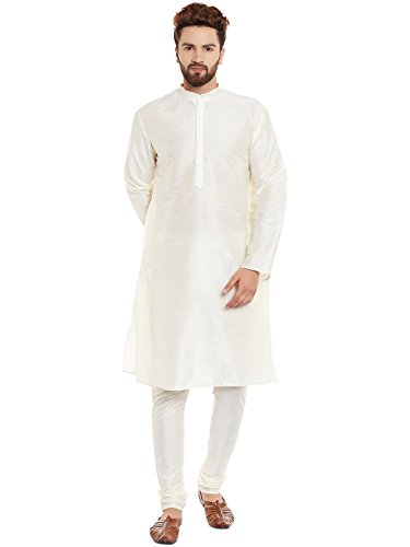 Image of SOJANYA (Since 1958 Men's Royal Blue Dupion Silk Kurta & Churidaar Pyjama