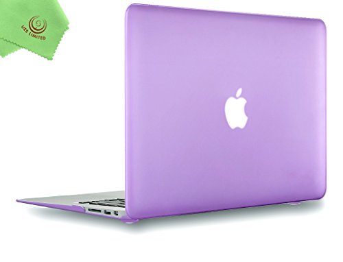 UESWILL Smooth Matte Hard Shell Case Cover for 2010-2017 Release MacBook Air 13 inch (Model A1466 / A1369) + Microfibre Cleaning Cloth, Purple
