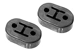 CarXX 2 Hole Exhaust Hanger Bushing Muffler Insulator Shock Absorbent Mount Bracket High Density Rubber 12mm Hole (78mm x 48mm x 26mm) Universal Fit - Pack of 2 (Black)
