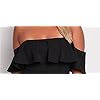 ROSIANNA Women's Off Shoulder Strapless Ruffle Mini Plus Size Swing Dresses (Black, x_l)