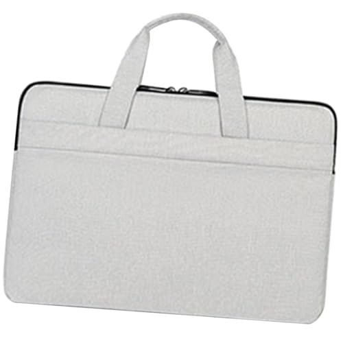 Funda de portátil 14 pulgadas con acolchado premium gris claro para mujer ejecutiva