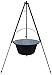 Produktbild GRILLPLANET Set 22 Liter Gulaschkessel mit Dreibein 130 cm (22 Liter Gulaschtopf Feuertopf Kesselgulasch Topf Feuerkessel Glühweinkessel Suppentopf Kessel emailliert)