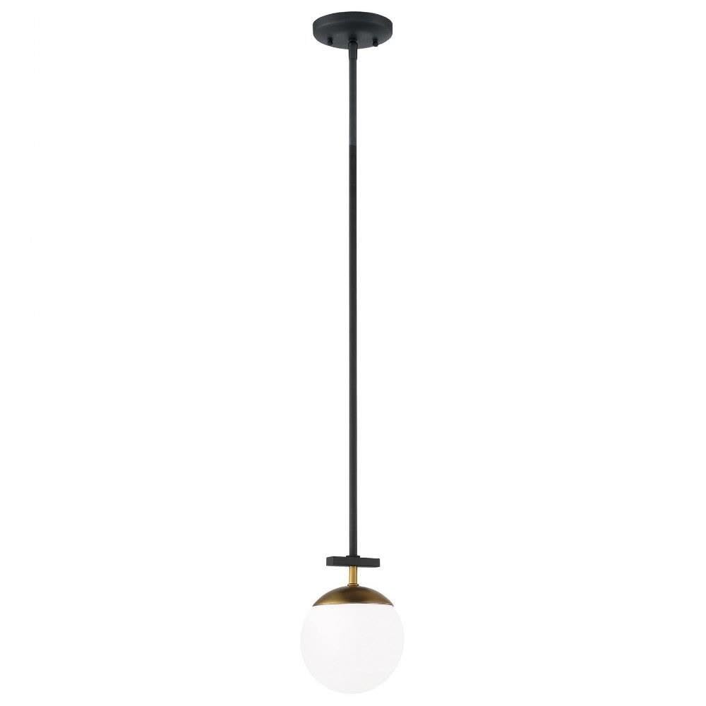P351-618 Alluria 1 Pendant Light, 75 Watt Total, Weathered Black w/Autumn Gold