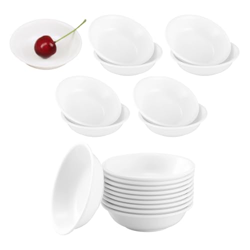 WideSmart Dippschälchen, Weiße Dippschälchen Mini Dessertschale Runde Gewürzschale GerichtSnackschale Sojasauce Gericht Saucenschale kleine Dipschalen für Soße Grill Ketchup (20pcs*7.3cm)