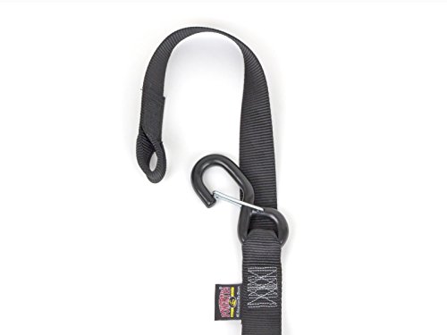 1½" x 6½ft PowerTye Made in USA Ergonomic Locking Ratchet Soft-Tye Tie-Downs with Heavy-Duty Latch Hooks, Orange/Black (Pair)