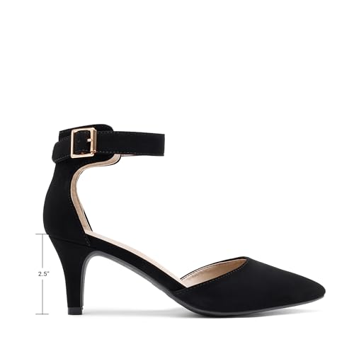 Image of DREAM PAIRS Women's Kitten Heels Ankle Strap Pumps