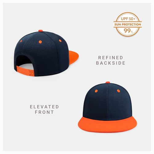 Image of CHOK.LIDS Flat Bill Visor Classic Snapback Hat Blank Adjustable Brim High Top End Trendy Color Style Plain Tone Baseball Cap