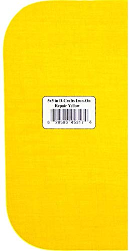 Iron-On 2 Yellow Canvas Repair Patches 5 x 5 Inch, Compare to Bondex