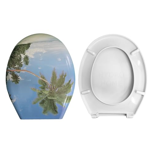 HYDRO HOME - Tavoletta WC Copriwater Stampato Compatibile con Vari Modelli, Coperchio Water Sedile WC Ideale per Dare un Tocco di Personalità al tuo Bagno, Coperchio WC (Tropic)