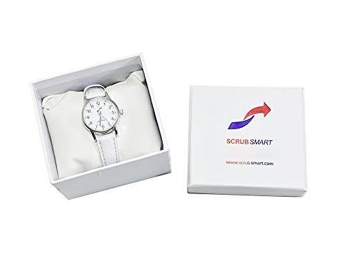 Scrub Smart Basics Ladies Watch for Nurses - White SW-W-130 (Small)