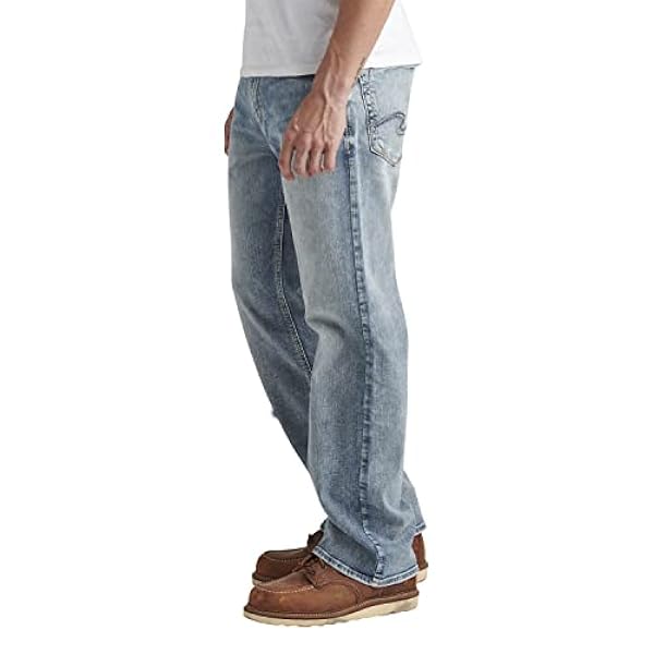 Silver Jeans Pantalones Vaqueros Gordie con Pierna Recta, Ajuste Holgado Jeans para Hombre