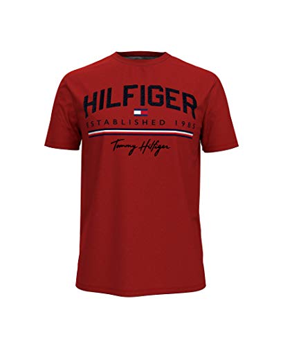 Tommy Hilfiger mens Tommy Hilfiger Men's Short Sleeve Graphic T Shirt, Apple Red, Large US