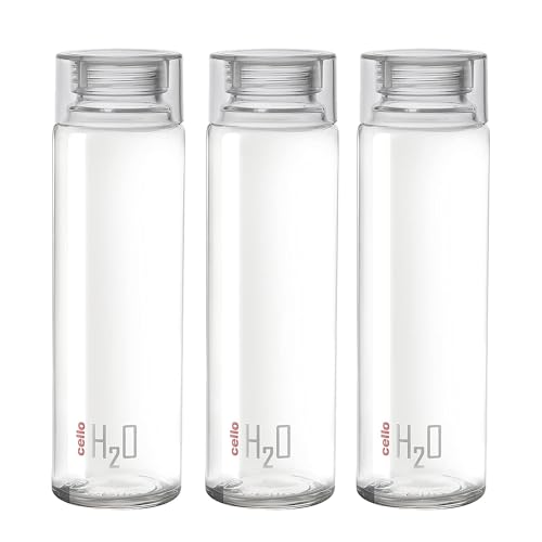 チェロh2o Premium Editionプラスチックボトル、1リットル、3のセット、クリア