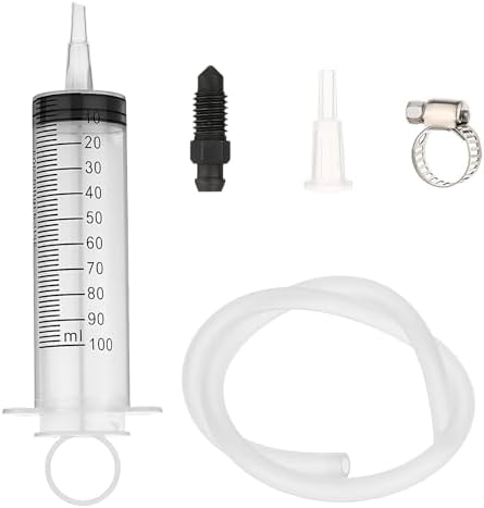 Qianyu Brake Bleed Kit Fluid Bleeder Pressure Motorcycle Hydraulic Disc Clutches Oil Bleeding Extractor Reverse Bleeder Tool 100ml Syringe 50cm/19.69Inch Hose Universal Motorbike Scooter Maintenance