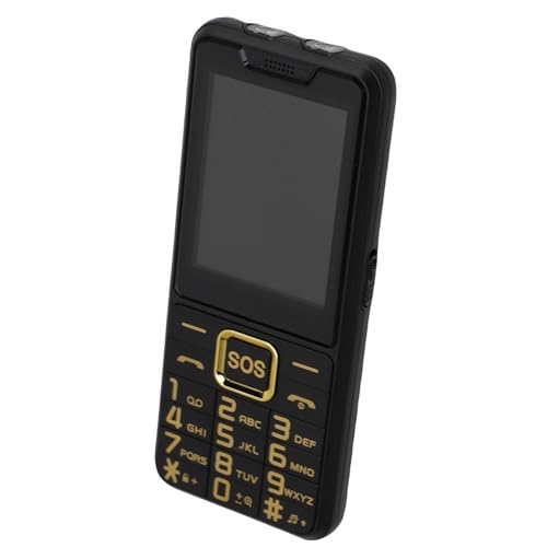 CCYLEZ Big Key Smartphone, Seniors Phone 2.6 Inch HD Screen, Dual SIM Dual Standby Mobile Phone Support Voice Call Announcement, with Emergency Lighting for Elderly (Black)
