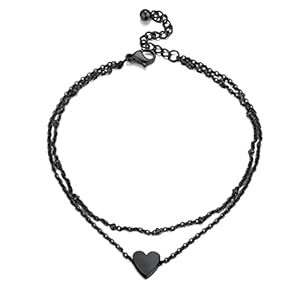 PROSTEEL Anklet for Women, Adjustable Waterproof Ankle Bracelets, Heart/Cuban/Figaro Foot Chain 316L Stainless Steel for Beach Summer with Gift Box