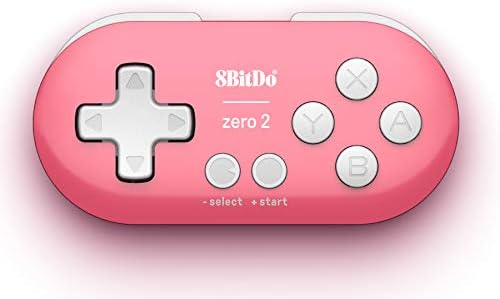 Nargos 8Bitdo Zero 2 Bluetooth Key Chain Sized Mini Controller for Nintendo Switch, Windows, Android and macOS (Pink Edition)