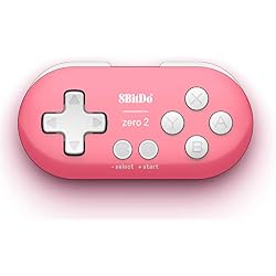 Nargos 8Bitdo Zero 2 Bluetooth Key Chain Sized Mini Controller for Nintendo Switch, Windows, Android and macOS (Pink Edition)