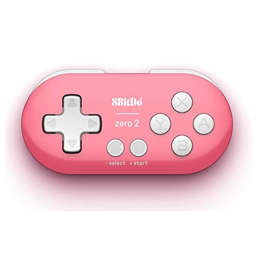 Nargos 8Bitdo Zero 2 Bluetooth Key Chain Sized Mini Controller for Nintendo Switch, Windows, Android and macOS (Pink Edition)