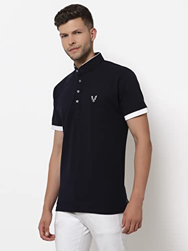 Image of UZARUS Men's Solid Cotton Regular Fit Polo T-Shirt