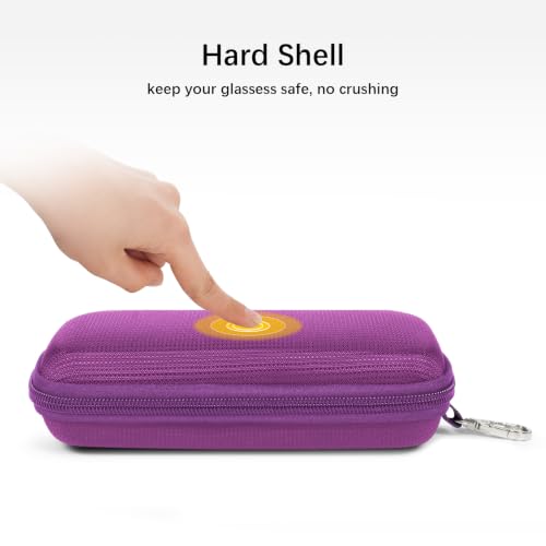 Image of Double Eyeglasses Case Hard Shell Dual Sunglasses Organizer with Zipper Closure Travel Eyewear Storage for Vehicle